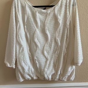 Ann Taylor cream Dressy Top Size Large